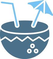 Coconut Drink Glyph Two Color Icon Design vector