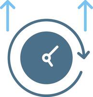 Overtime Glyph Two Color Icon Design vector