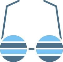 Fun Glasses Glyph Two Color Icon Design vector