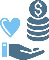Give Money Glyph Two Color Icon Design vector