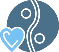 Yin yang Glyph Two Color Icon Design vector
