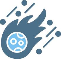 Meteor Glyph Two Color Icon Design vector