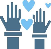 Hands up Glyph Two Color Icon Design vector