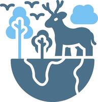 Earth Glyph Two Color Icon Design vector