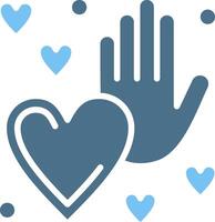 Hand heart Glyph Two Color Icon Design vector