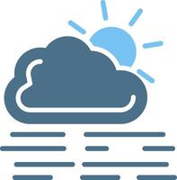 Foggy Day Glyph Two Color Icon Design vector