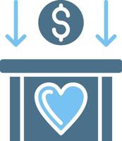 Money saving Glyph Two Color Icon Design vector
