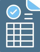 Frequency table Glyph Two Color Icon Design vector