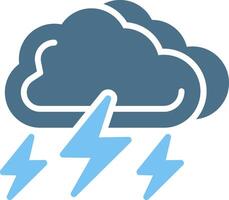 Thunderbolt Glyph Two Color Icon Design vector