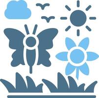 Butterfly Glyph Two Color Icon Design vector