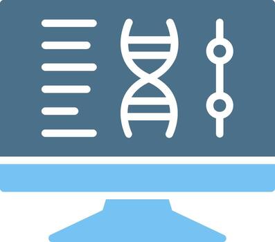 adn informática glifo dos color icono diseño vector