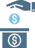 Deposit Glyph Two Color Icon Design vector