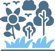 Flower Glyph Two Color Icon Design vector