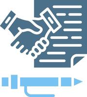 Contract agreement Glyph Two Color Icon Design vector
