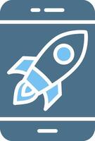Mobile Glyph Two Color Icon Design vector