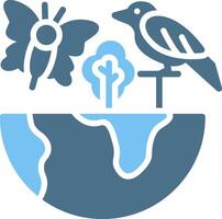 Biodiversity Glyph Two Color Icon Design vector