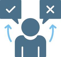 True or false Glyph Two Color Icon Design vector
