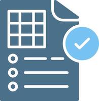Validation Glyph Two Color Icon Design vector