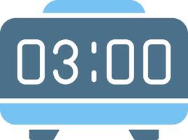 Digital Alarm Clock Glyph Two Color Icon Design vector