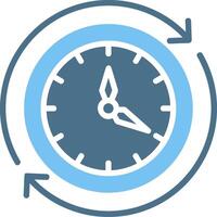 Overtime Glyph Two Color Icon Design vector
