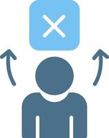 Wrong Glyph Two Color Icon Design vector