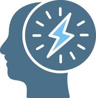 Brain circuit Glyph Two Color Icon Design vector