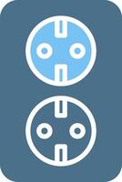 Socket Glyph Two Color Icon Design vector