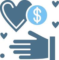 Donation Glyph Two Color Icon Design vector