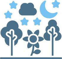 Night Glyph Two Color Icon Design vector