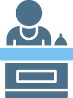 Receptionist Glyph Two Color Icon Design vector