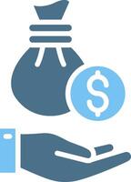 Savings Glyph Two Color Icon Design vector
