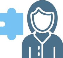 Puzzle Glyph Two Color Icon Design vector
