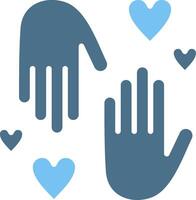 Helping hand Glyph Two Color Icon Design vector