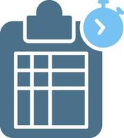 Stopwatch Glyph Two Color Icon Design vector