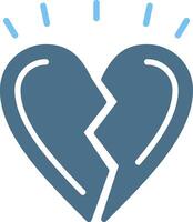 Wounded heart Glyph Two Color Icon Design vector