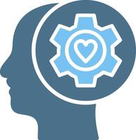 Emotional intelligence Glyph Two Color Icon Design vector