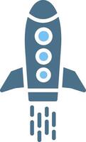 Rocket Glyph Two Color Icon Design vector