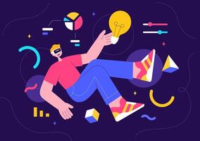 Metaverse Design Featuring Virtual Reality Gadgets for Future Innovation vector