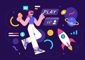 VR Glasses Technology Illustration for Digital Communication and Immersive Experiences vector
