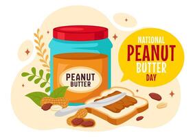 Celebrate Peanut Butter Day with a Jar and Peanuts Design vector