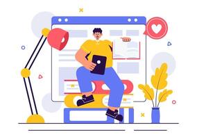 Web Page Content Organization and Blog Marketing Illustration in Flat Design vector