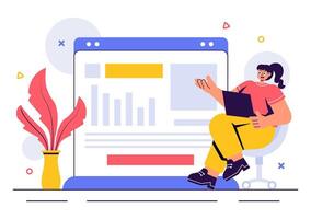 Digital Media Publishing Illustration with Blog Marketing and Web Organization vector