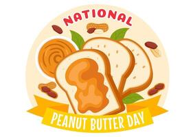 Peanut Butter Day Artwork Featuring a Jar of Smooth Spread in Cartoon Style vector