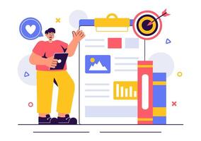 Blog Content Creation and Digital Marketing Illustration for Online Platforms vector