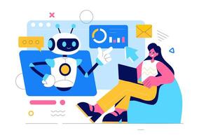 Scientific Systems and AI Technology Illustration with Digital Brain Engineering vector
