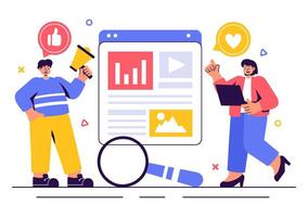 Blog and Social Media Content Writing Illustration for Digital Platforms vector