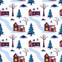 Charming Snowflake Seamless Pattern with Hand-Drawn Winter Motifs vector
