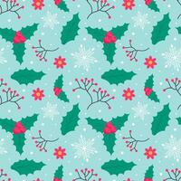 Classic Winter Seamless Pattern Design with Hand-Drawn Decorative Elements vector