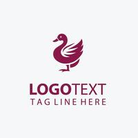 Feather Rise duck logo vector