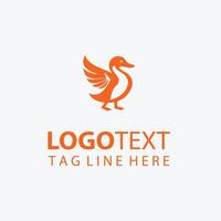 Feather Vibes duck logo vector